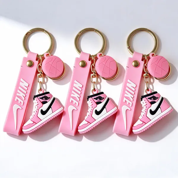 Pink_White_Rubber_3D_Air_Jordan_Sneaker_Keychain