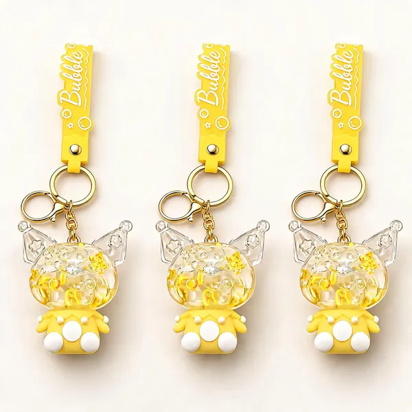 Yellow_Acrylic_Floating_Liquid_Quicksand_Keychain