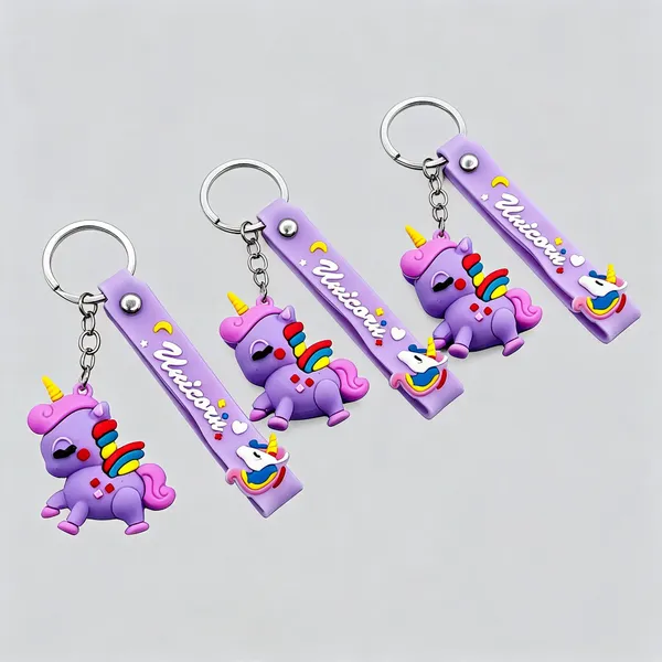 Purple_3D_Silicone_Unicorn_Keychain