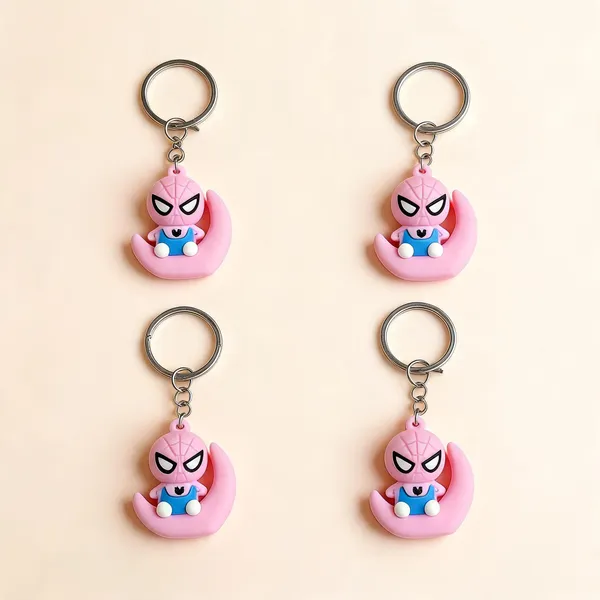 Pink_Rubber_Spider-Man_Moon_Design_Keychain