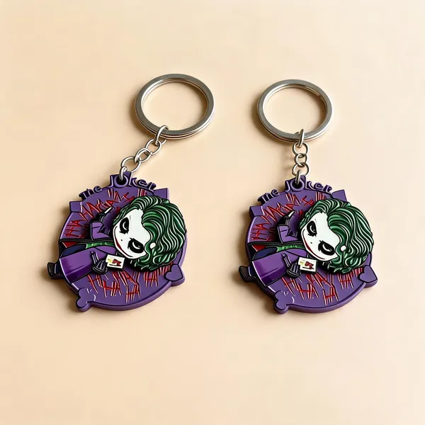 Joker_Theme_Metal_Rubber_Plastic_Keychain