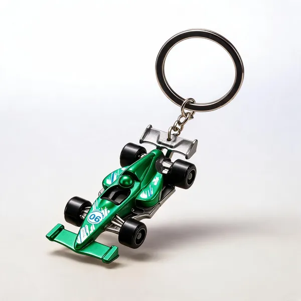 Green_Plastic_3D_Formula_1_Racing_Car_Keychain