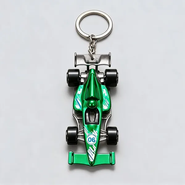 Green_Plastic_3D_Formula_1_Racing_Car_Keychain