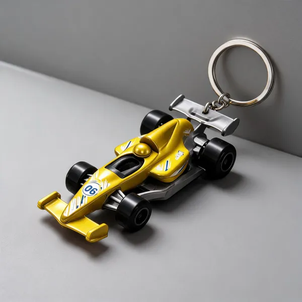 Yellow_Rubber_3D_Formula_1_Racing_Car_Keychain