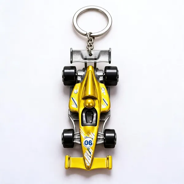 Yellow_Rubber_3D_Formula_1_Racing_Car_Keychain