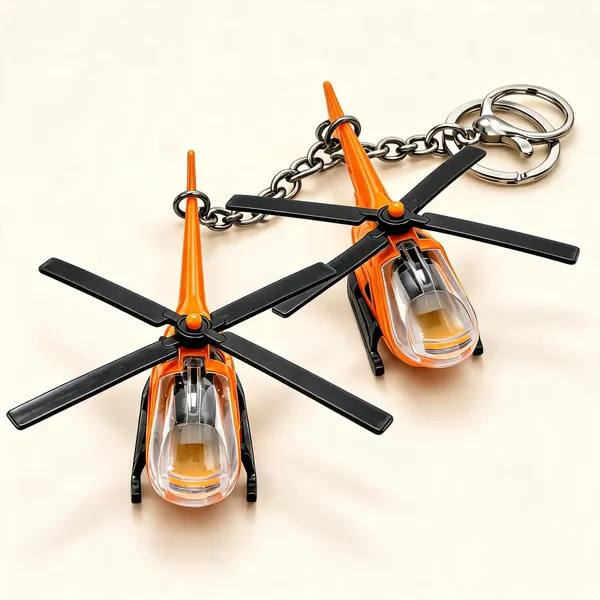 Orange_3D_Alloy_Helicopter_Model_Keychain