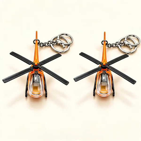 Orange_3D_Alloy_Helicopter_Model_Keychain
