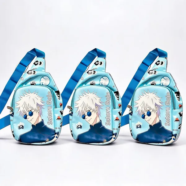 Sky_Blue_Faux_Leather_Satoru_Gojo_Anime_Print_Chest_Bag