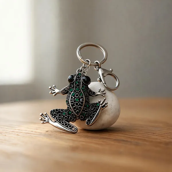 Black_Green_Rubber_Plastic_Frog_Bag_Charm_Keychain