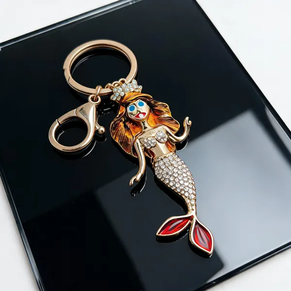 Multicolor_Rubber_Plastic_Mermaid_Princess_Sparkle_Keychain