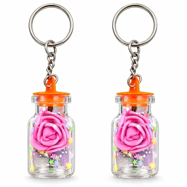 Pink_Little_Rose_Bottle_Plastic_Keychain