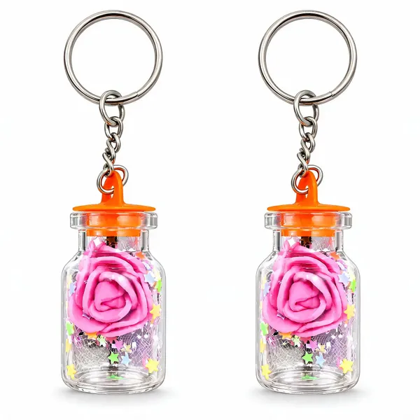 Pink_Little_Rose_Bottle_Plastic_Keychain