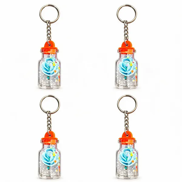 Blue_Little_Rose_Bottle_Plastic_Keychain