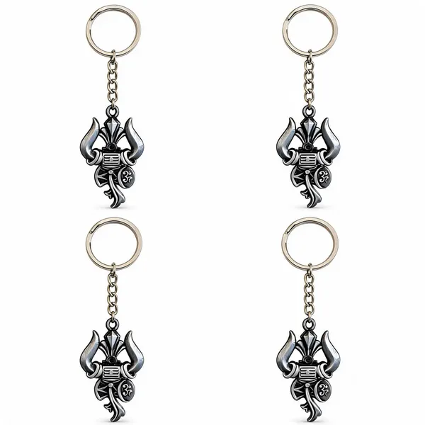 Gray_Metal_Lord_Shiv_Shankar_Trishul_Damru_Om_Double_Side_Keychain