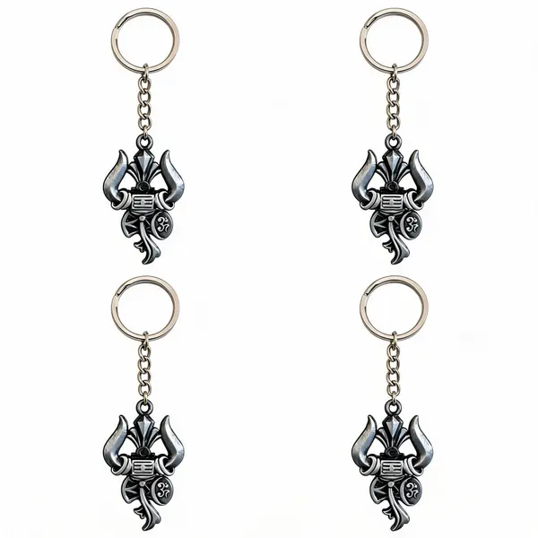 Gray_Metal_Lord_Shiv_Shankar_Trishul_Damru_Om_Double_Side_Keychain