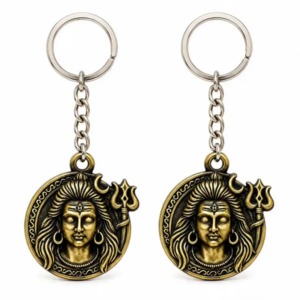 Gold_Metal_Lord_Shiva_Antique_Face_Keychain