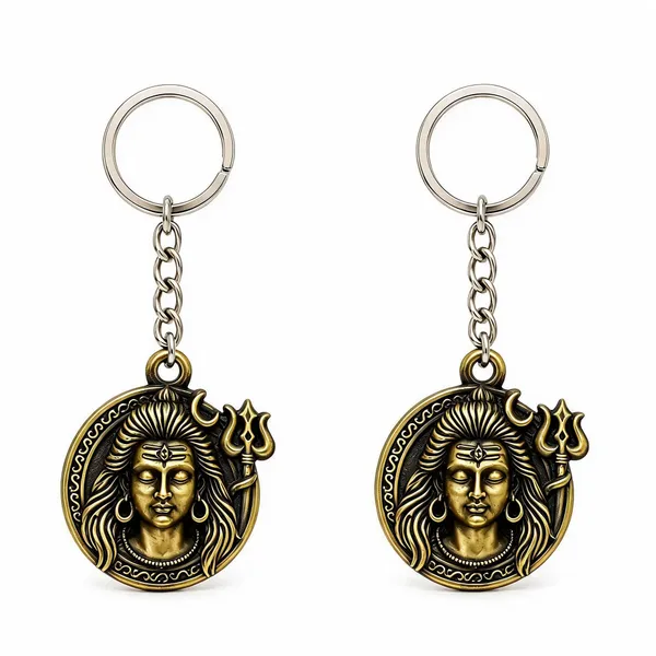 Gold_Metal_Lord_Shiva_Antique_Face_Keychain
