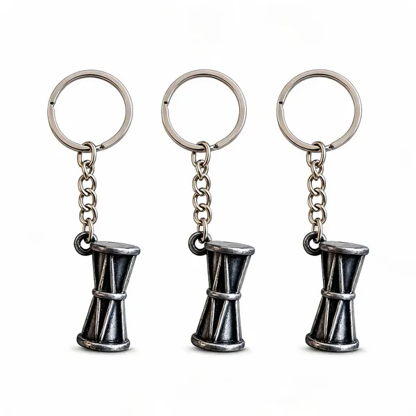 Gray_Metal_Damru_Keychain