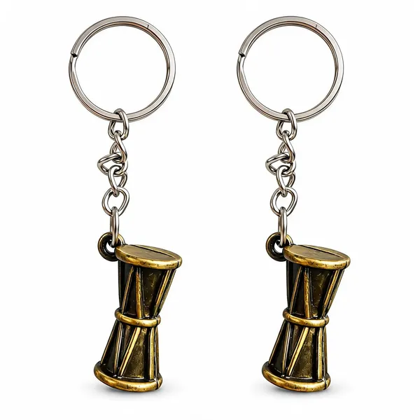 Gold_Metal_Damru_Keychain