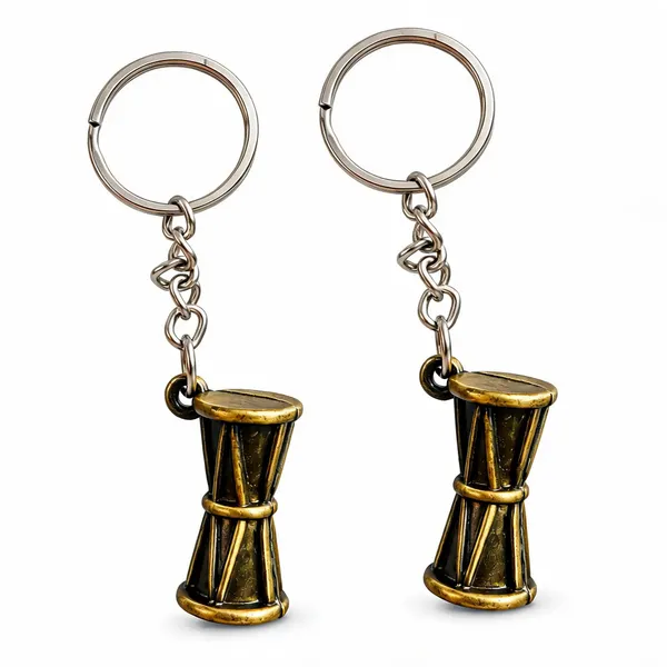 Gold_Metal_Damru_Keychain