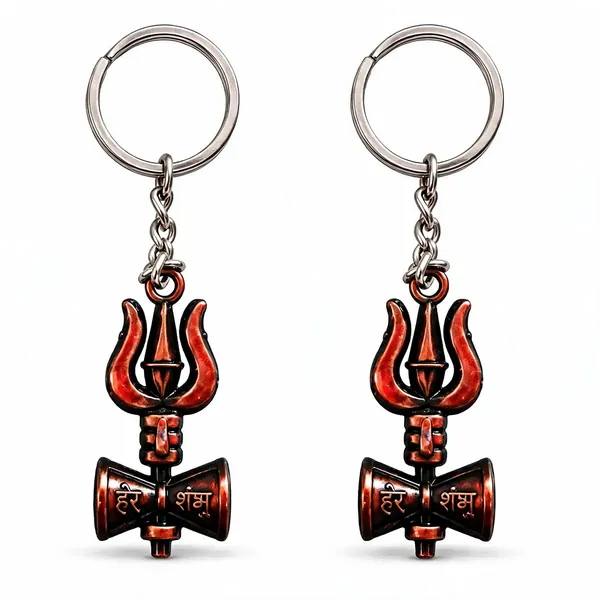 Bronze_Metal_Lord_Shiva_Trishul_Trident_Damru_Design_Keychain