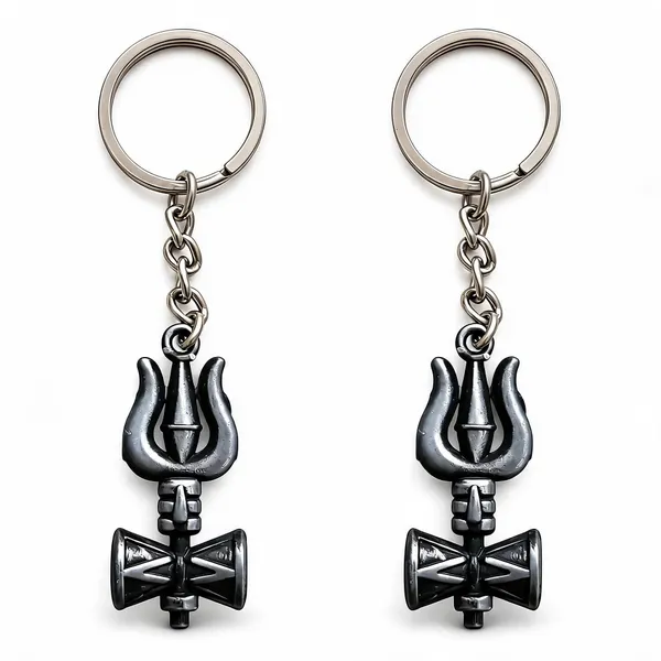 Gray_Metal_Lord_Shiva_Trishul_Trident_Damru_Design_Keychain