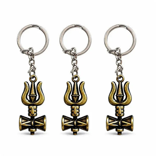 Gold_Metal_Lord_Shiva_Trishul_Trident_Damru_Design_Keychain