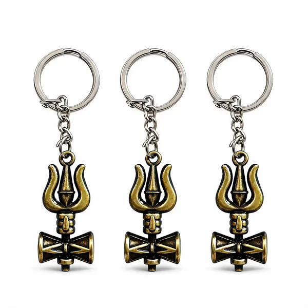 Gold_Metal_Lord_Shiva_Trishul_Trident_Damru_Design_Keychain