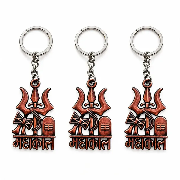 Bronze_Metal_Mahakal_Trishul_Damru_Design_Keychain