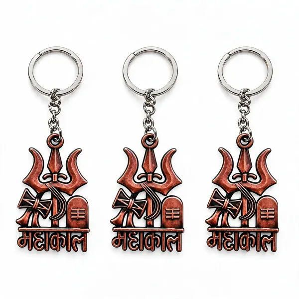 Bronze_Metal_Mahakal_Trishul_Damru_Design_Keychain