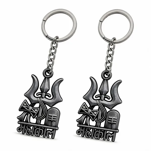 Gray_Metal_Mahakal_Trishul_Damru_Design_Keychain
