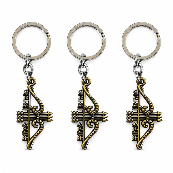 Jai_Shree_Shyam_Gold_Metal_Design_Keychain
