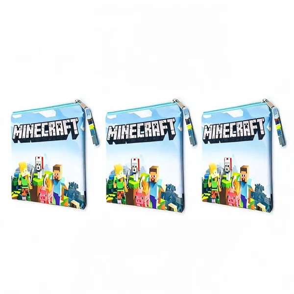 Sky_Blue_Faux_Leather_Minecraft_Characters_A4_Document_Pouch