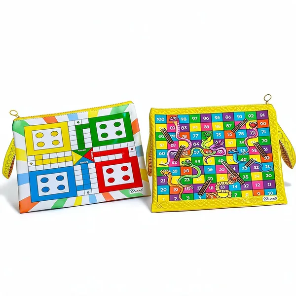 Faux_Leather_Snakes_And_Ladders_Print_A4_Document_Pouch_With_Zip