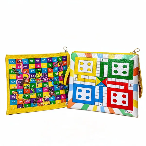 Faux_Leather_Snakes_And_Ladders_Print_A4_Document_Pouch_With_Zip
