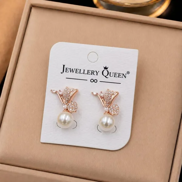 Rose_Gold_Tone_Pearl_Drop_Earrings_For_Women