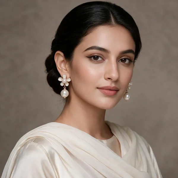 Gold_Tone_Floral_Pearl_Drop_Earrings_For_Women