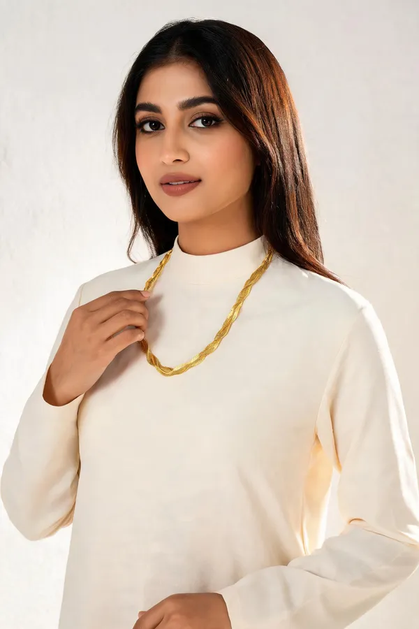Gold_Tone_Woven_Chain_Necklace_For_Women