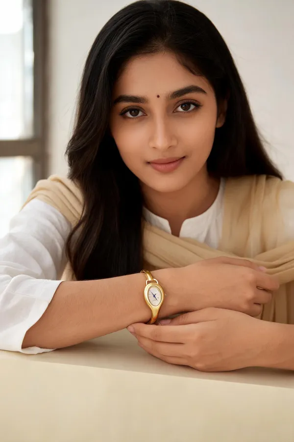 Gold_Tone_Analog_Bracelet_Watch_For_Women
