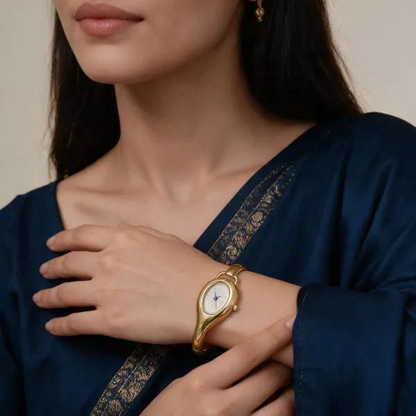 Gold_Tone_Analog_Bracelet_Watch_For_Women