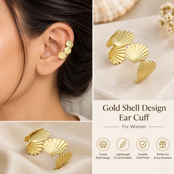 Gold_Shell_Design_Ear_Cuff_For_Women