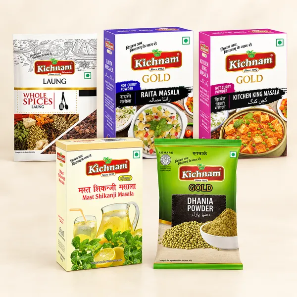 Kichnam_Laung_Whole_Cloves,Raita,King_Masala,Shikanji,Coriander_Powder_Pack_Of_5