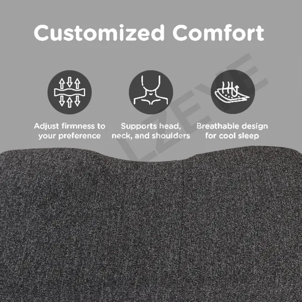 Memory_Foam_Grey_Contoured_Cervical_Neck_Support_Pillow