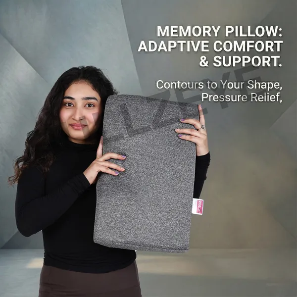 Memory_Foam_Grey_Contoured_Cervical_Neck_Support_Pillow