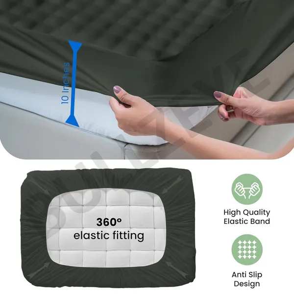 Cotton_Feel_Solid_Brown_Fitted_Elastic_Mattress_Protector