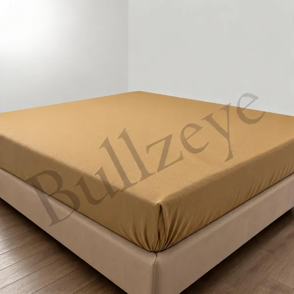 Cotton_Feel_Solid_Beige_Fitted_Elastic_Mattress_Protector