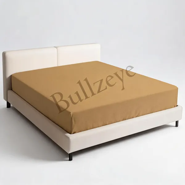 Cotton_Feel_Solid_Beige_Fitted_Elastic_Mattress_Protector