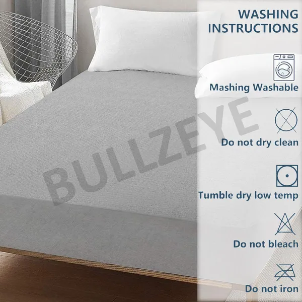 Cotton_Feel_Solid_Grey_Water-Resistant_Deep_Pocket_Mattress_Protector