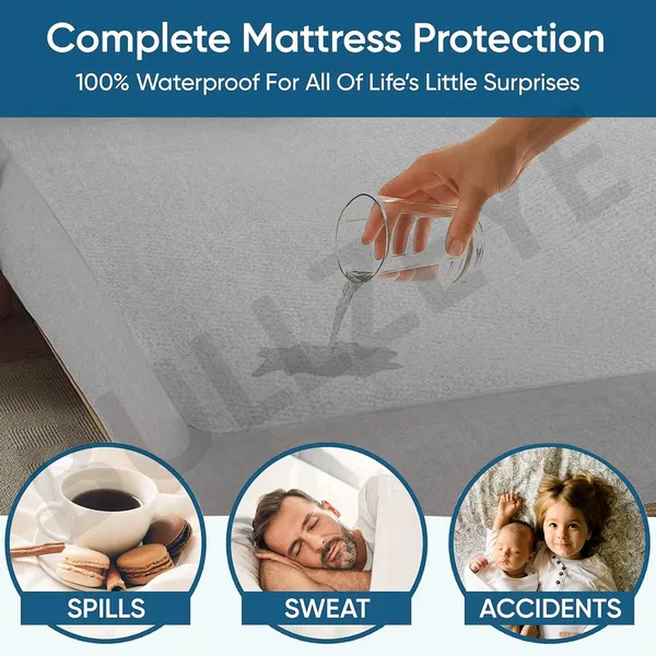 Cotton_Feel_Solid_Grey_Water-Resistant_Deep_Pocket_Mattress_Protector