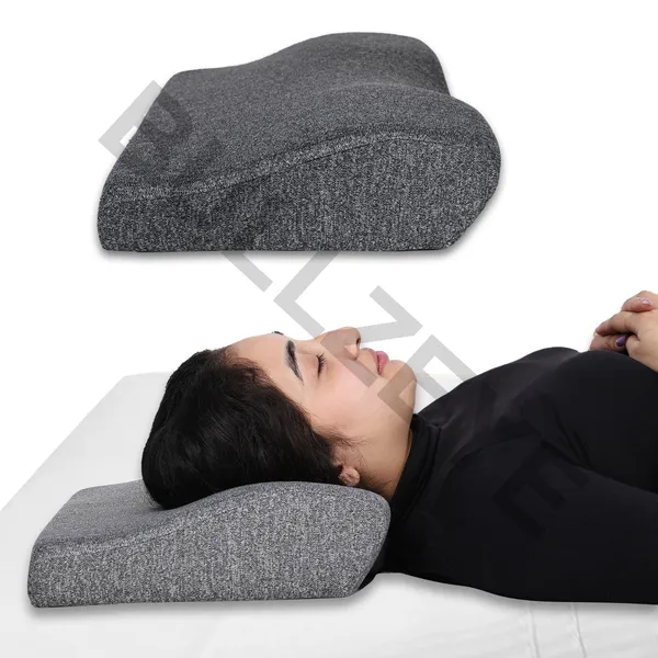 Memory_Foam_Grey_Contoured_Cervical_Neck_Support_Pillow